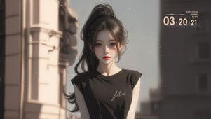清纯马尾少女