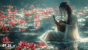 她的眼睛如同深邃的湖泊