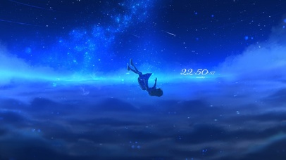 唯美星空下坠少女