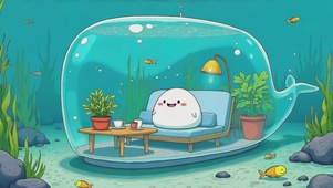 治愈系可爱海底团子