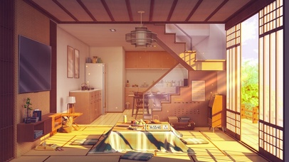 黄昏的阳光照进客厅