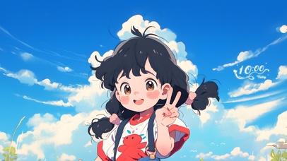 蓝天下的小女孩