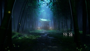 幽静竹林中的神社