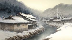 农村飘雪