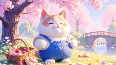 樱花树下的猫咪