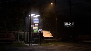 夜晚的电话亭