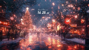 雪夜圣诞街道