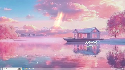 梦幻粉色海景-桌面主题