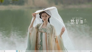 4k古风斗笠美女