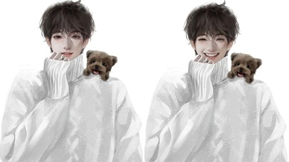 小茶杯和程秀笑起来的样子