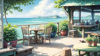 4K唯美治愈海边休闲小院