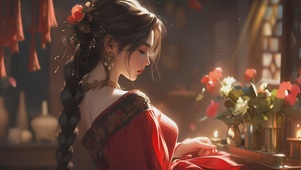 【4K】清纯汉服古风性感美女