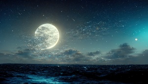 4K唯美治愈星空月光海景