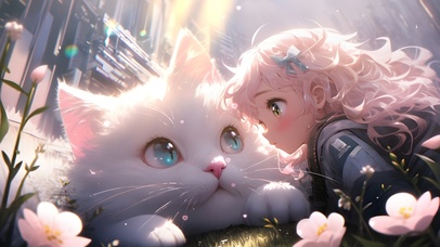 猫咪和小女孩