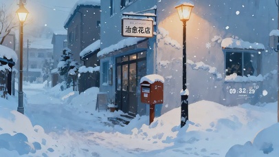下雪的街角