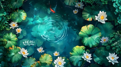 治愈清新莲花湖水