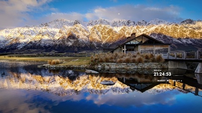 4K唯美雪山下的小屋