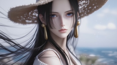 可爱海边美女