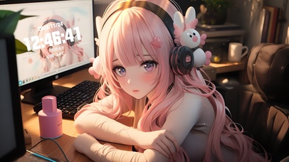 可爱电竞萝莉女孩