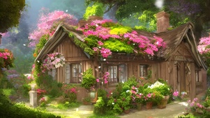 开满鲜花的小木屋