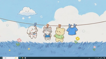 晾衣绳上的萌物派对