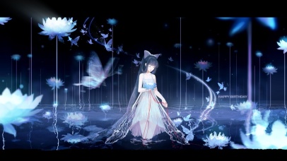 莲花光蝶 唯美水中少女