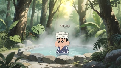 泡温泉可爱小新