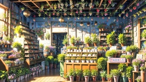 温馨绿植书店