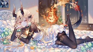 趴着的黑丝少女-焰影苇草