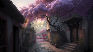 唯美护眼花朵古镇