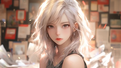 动漫怀旧报纸女孩