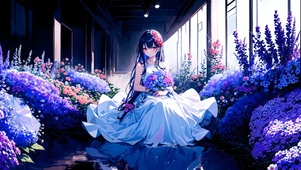 捧花少女