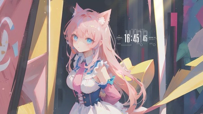 粉发猫耳少女