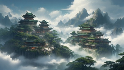 AI生成图-遗落云宫