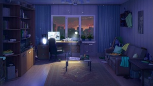 夜晚的书房
