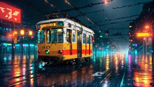 雨夜电车