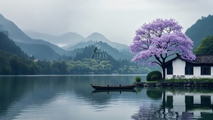 古镇湖光山色
