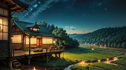 4K唯美治愈星空下的木屋