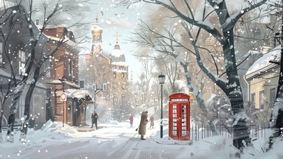 雪中的俄式街道