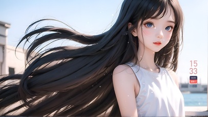 4k可爱长发女孩