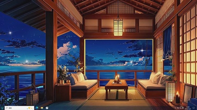 海居灯影-桌面主题