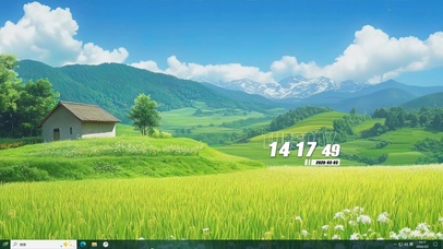 蓝天白云树木桌面主题