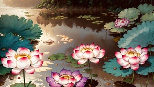 水墨荷花
