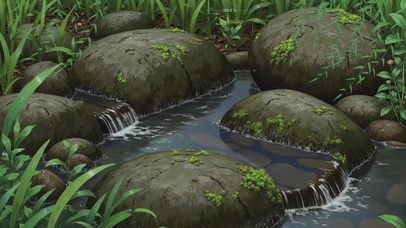 小石流水治愈绿景