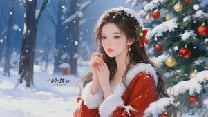 纯欲甜美圣诞女孩