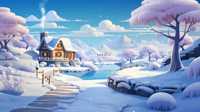 4K唯美治愈雪景