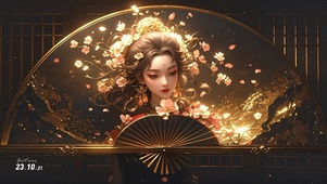 扇面美人