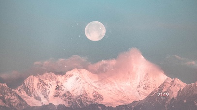 7K 4K 唯美月亮粉红山海