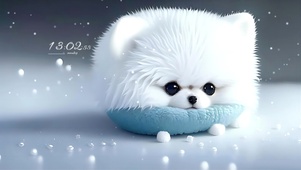 呆萌怯怯小雪团