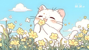 开心的小猫